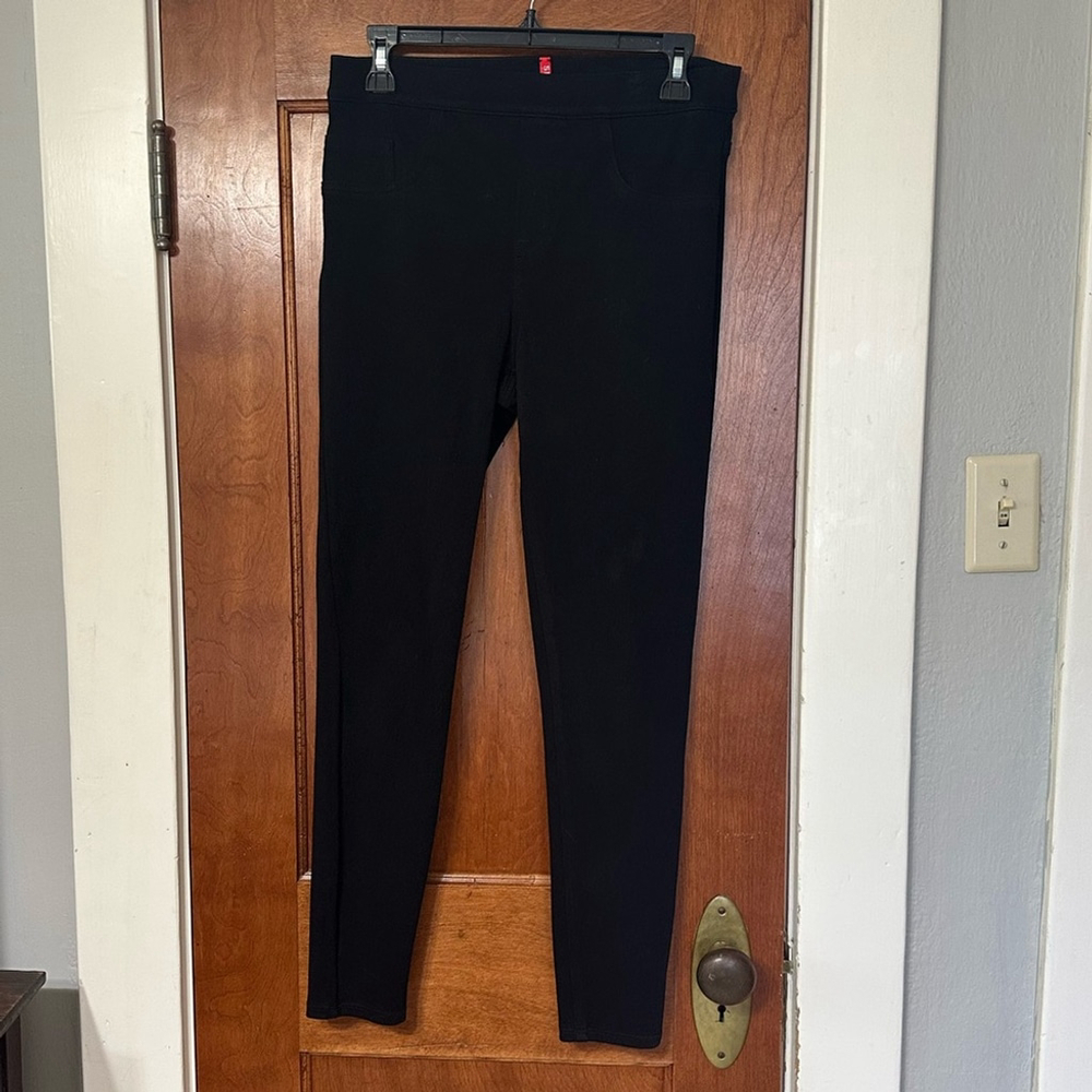 SPANX Black‎ Ponte Knit Leggings Pants M/M Pull On Slimming
